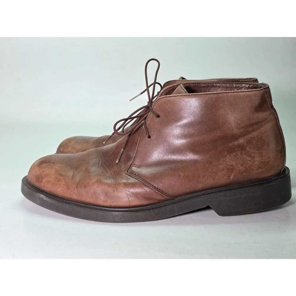 Banana Republic Paulson Men's Boots Size‎ 11.5 Brown Leather Chukka Ankle Shoes